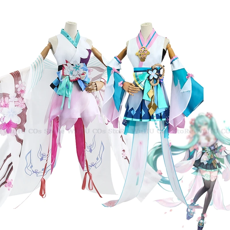 Virture Singer Co Onmyoji Mikuo Kimono Cosplay Kostuum Pruik Anime Vrouwen Halloween Japanse Uniform Fancy Dress Vrouwen Meisjes Outfit