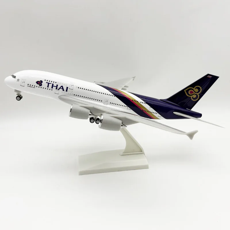 

Сувенирная модель самолета A380 авиакомпании Thailand Airways, 30 см, масштаб 1:250, из смолы, сборная, статическая, подарок