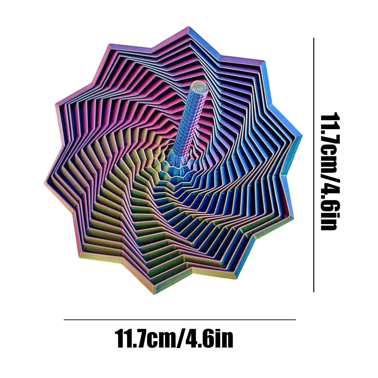 طباعة ثلاثية الأبعاد لعبة تململ حسية موسعة نموذج نجمة الوهم البصري مسدس دوامة الحلي لعبة لوحة تخفيف التوتر