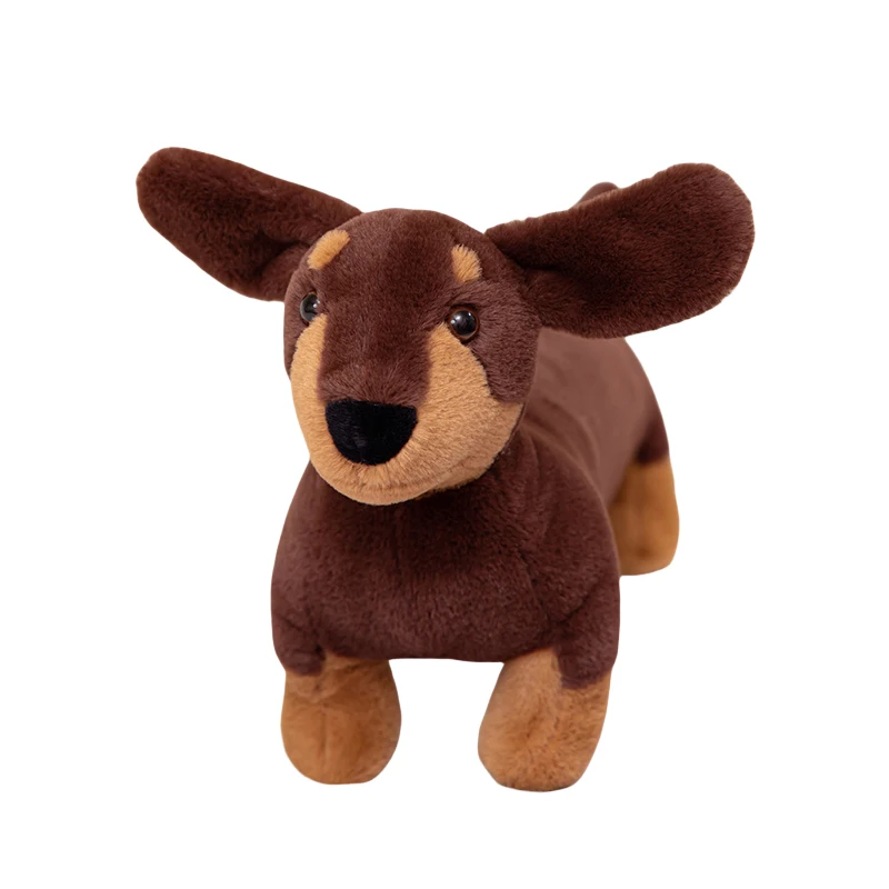 

60/80cm Cartoon Brown Dachshund Plush Toy Cute Stuffed Animal Pillow For Home Decor Kids Gifts