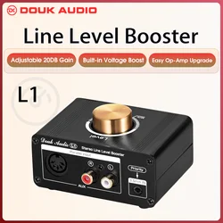 Douk Audio L1 Mini Stereo Line Level Booster Audio Signal Amplifier HiFi Digital Preamp Volume Control for Phone TV Audio Player