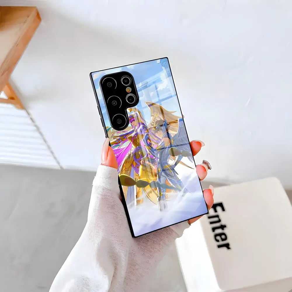 Saint Seiya Phone Case For Samsung S26 S25 Plus S20 S20 Plus S22 Ultra S23 FE S21 Plus S21 Ultra Glass Cover