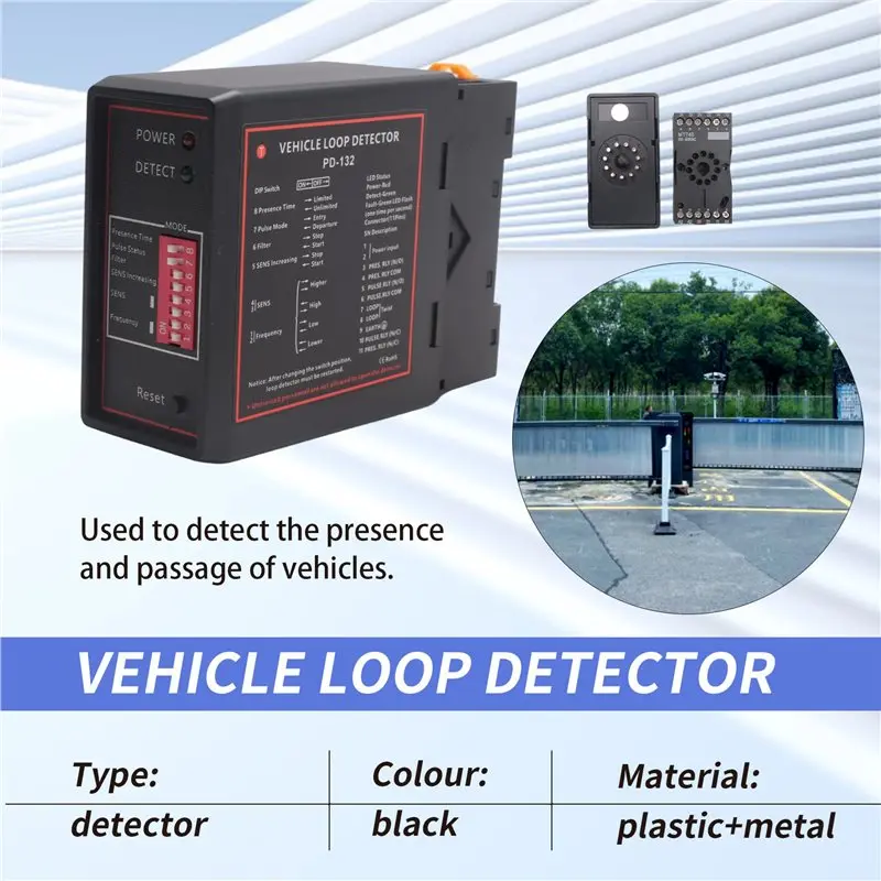 ●PD132 Single Channel Inductive Vehicle Loop Detector Parts Accessories For Car Parking Lot Vehicle Loop Detector ENGLISH VERSIO