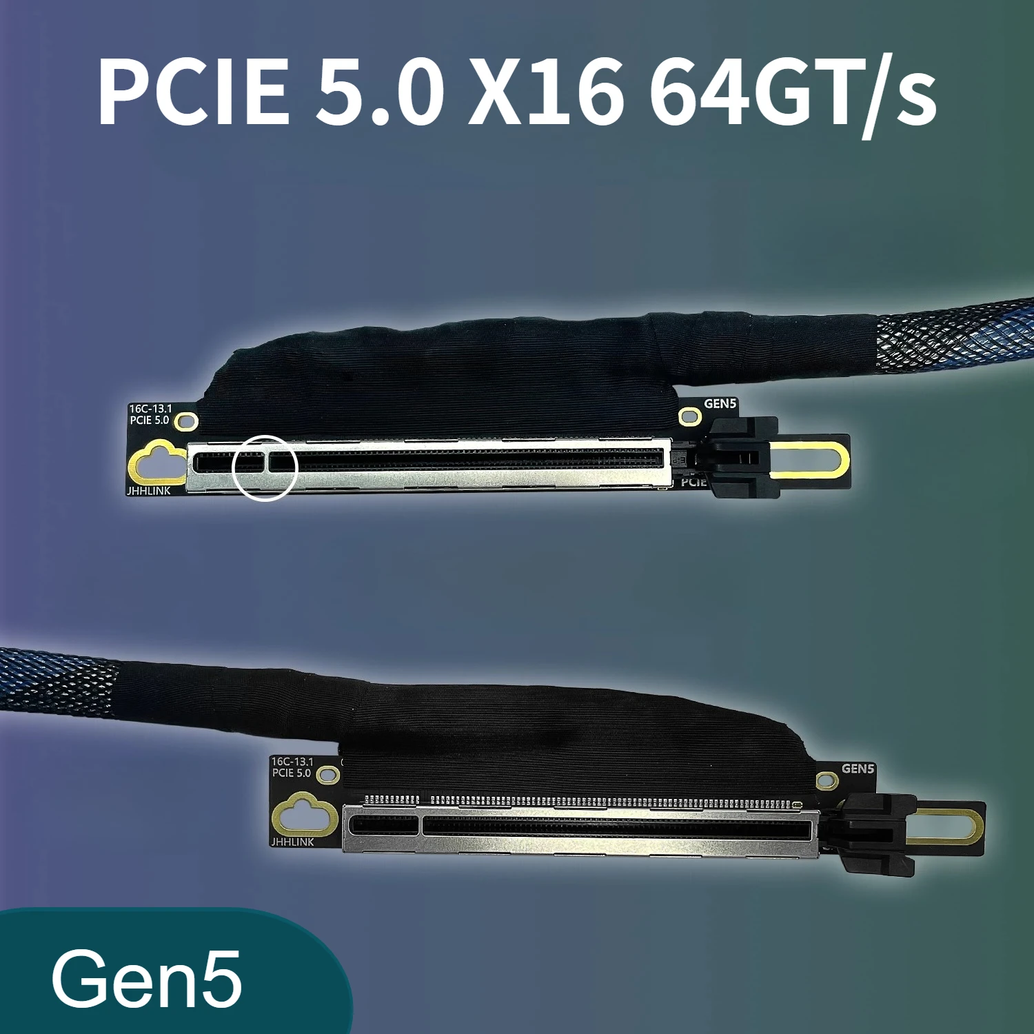 Cable Riser para Tarjeta Gráfica Gen5 PCI Express 5.0 16X, Ángulo Recto de 90 Grados, para Chasis Compacto, Servidor, NVIDIA RTX50, AMD RX90xx