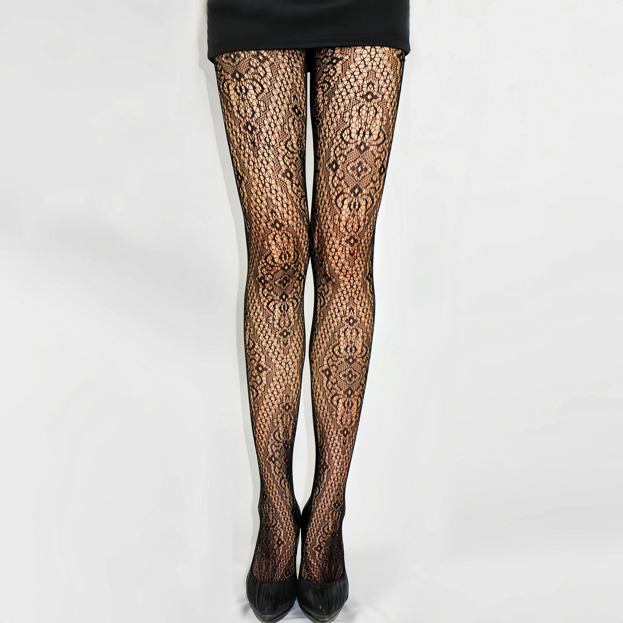 1Piece Jacquard Rose Flower Fishnet Stockings Sexy Stocking Seamless  Pantyhose Lady Tights Girl Body