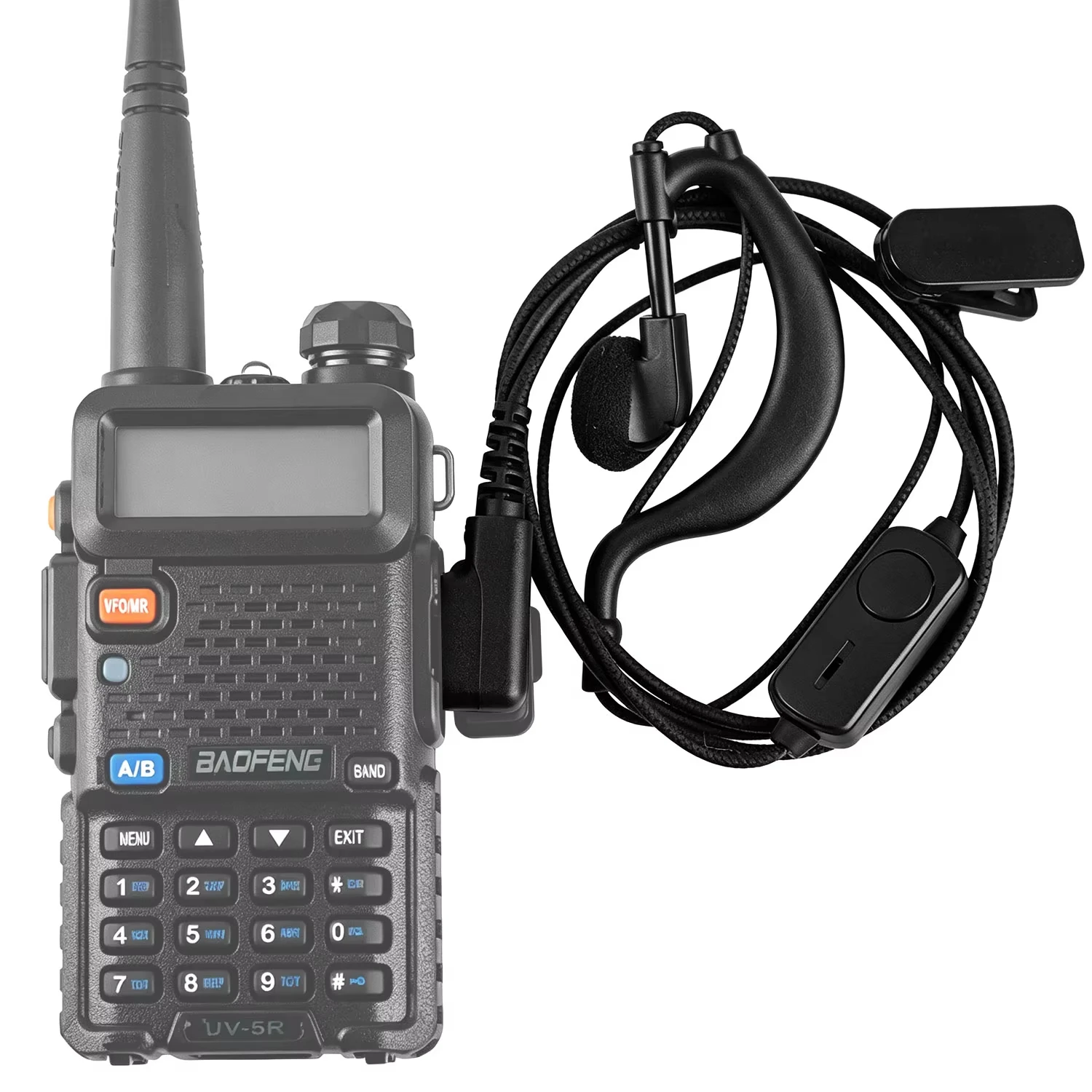 Walkie Talkie Earpiece With Earhook Headset Compatible for PX-888S UV-5R BF-888S BF-F8HP H-777 Kenwood Puxin Two Way Radio