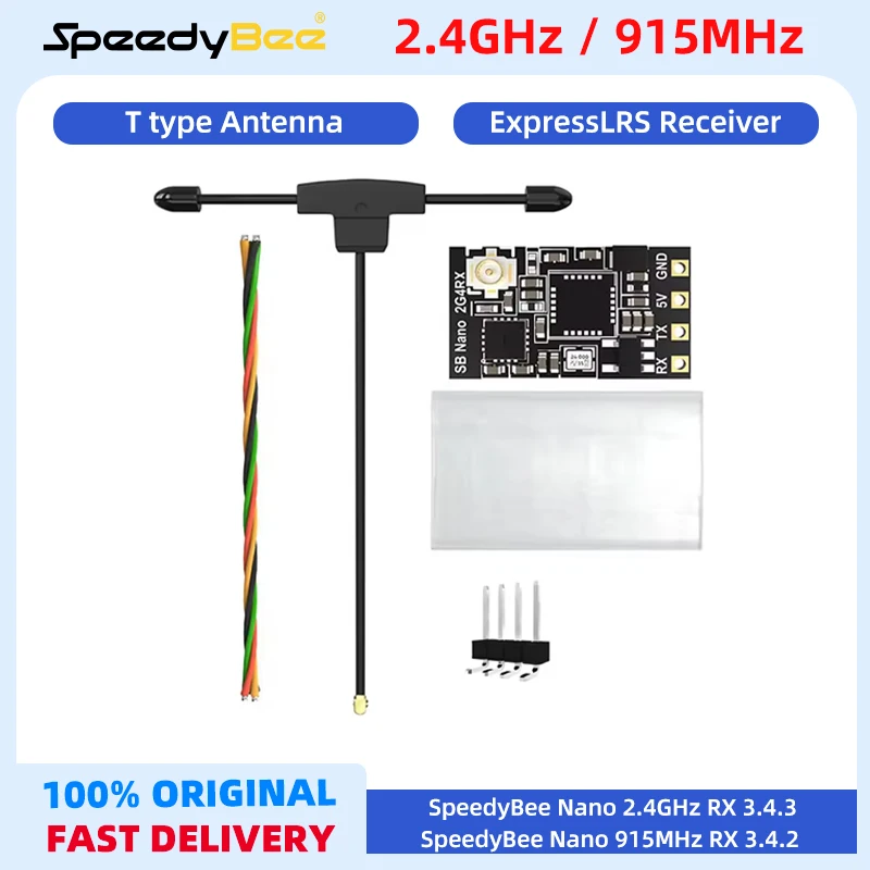 SpeedyBee Nano 2.4GHz / 915MHz/2.4G TCXO ExpressLRS ELRS Receiver for FPV Freestyle Long Range Drones DIY Parts FPV
