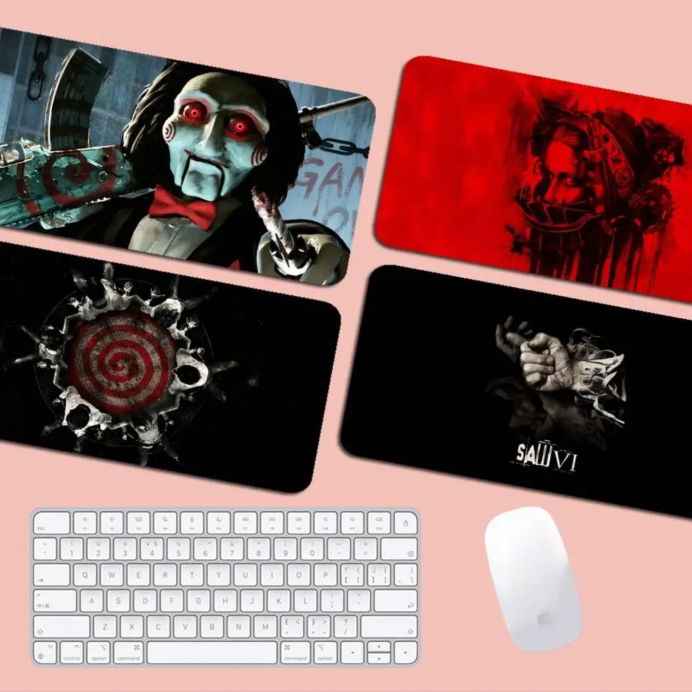 

Horror Movie Saw Large XXL Desktop Desk Mat Kawaii Gaming Accessories Students Writing Pad For PC Desk Pad