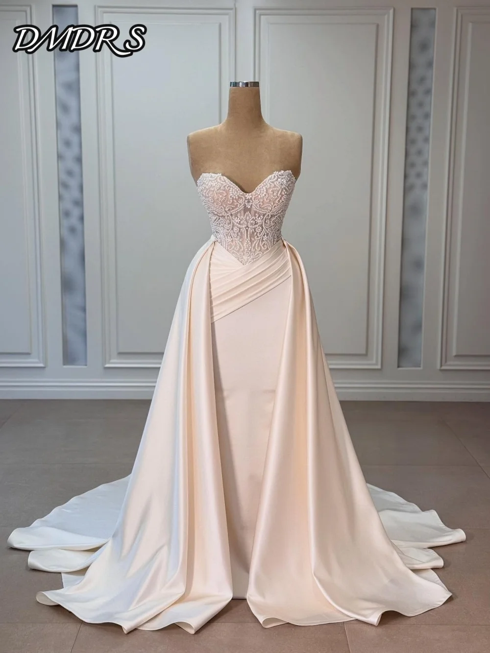 

DMDRS Sweetheart Neck Evening Dress 2025 Elegant Satin Lace Party Gown Formal A-Line Floor-Length Party Dresses Customized