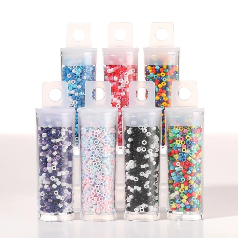 Mixed Color Beading 1200Pcs Multi-Color 2MM Glass Loose Beading DIY Handmade Jewelry Craft