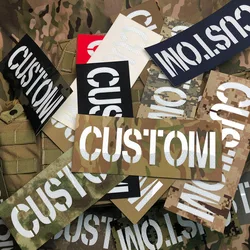 25cm Custom Laser Back Big Patch Name Tapes Reflective Material White Letters Morale Tactics Military Airsoft