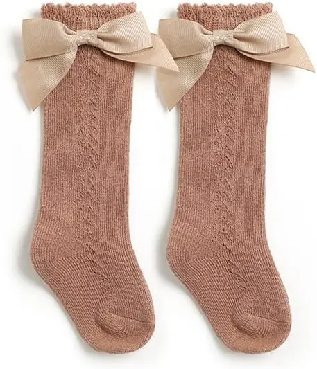 Sweet Baby Girl Knee-High Socks Toddlers Bow Stockings Newborn Infant Non-Slip Sock