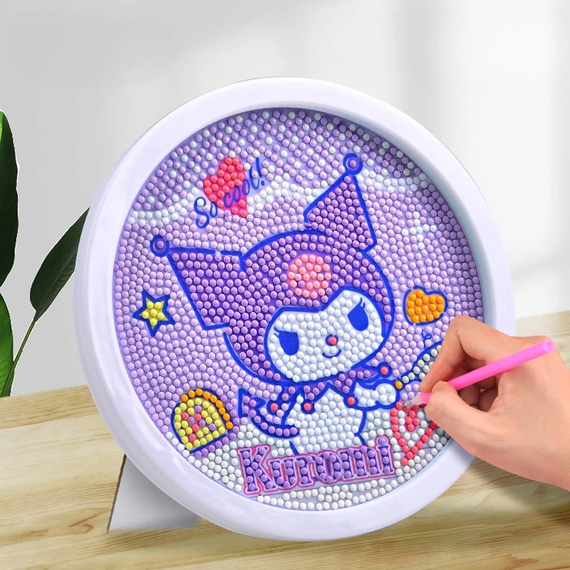 

Sanrio Kuromi Diamond Painting Set Cute Cinnamoroll Hello Kitty Diamond Picture DIY Children Adults Painting Photo Frame Craft