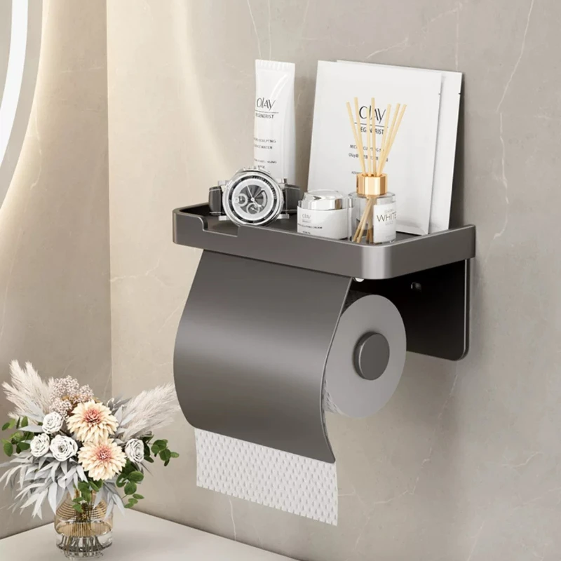 

Toilet tissue box, non-punching waterproof roll holder, wall-mounted toilet tissue holder