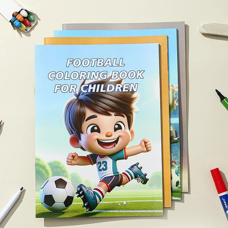 Coloring Book English / Spanish Coloring Book A4 Football Baby Early Education Cognitive Drawing Book