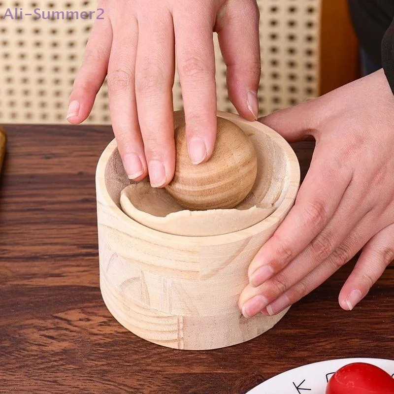 {MX} Wood Dumpling Maker Mold And Ball Manual Dough Skin Presser Hand Pie Rolling Ball Quick Dumpling Wrapper Making Tool - view 6