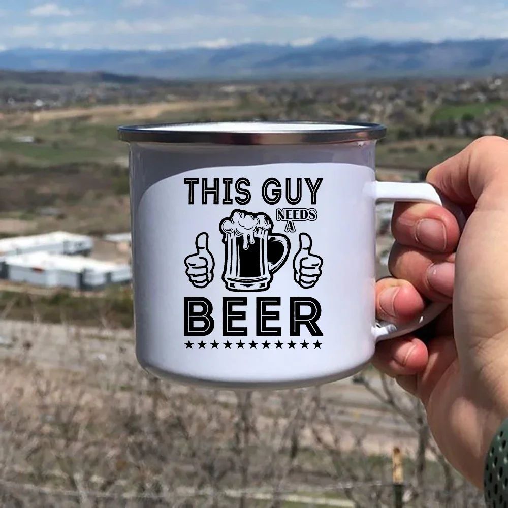 This Daddy Need A Beer Creative Enamel Mug Camping Cup Of Coffee Stainless Steel Mug Kawaii Mugs Coffee Cups Cups To Sublimate