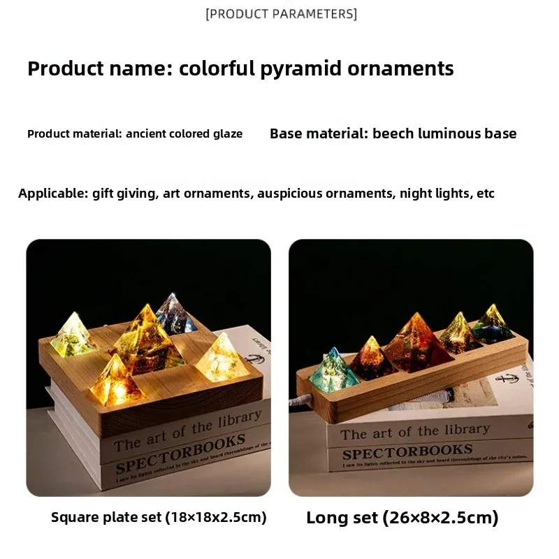 سبعة ألوان المزجج الهرم كريستال زخرفة سبعة نجوم الخرز النجوم ليلة ضوء الفاخرة إكسسوارات ديكور منزلي هدايا مضحكة