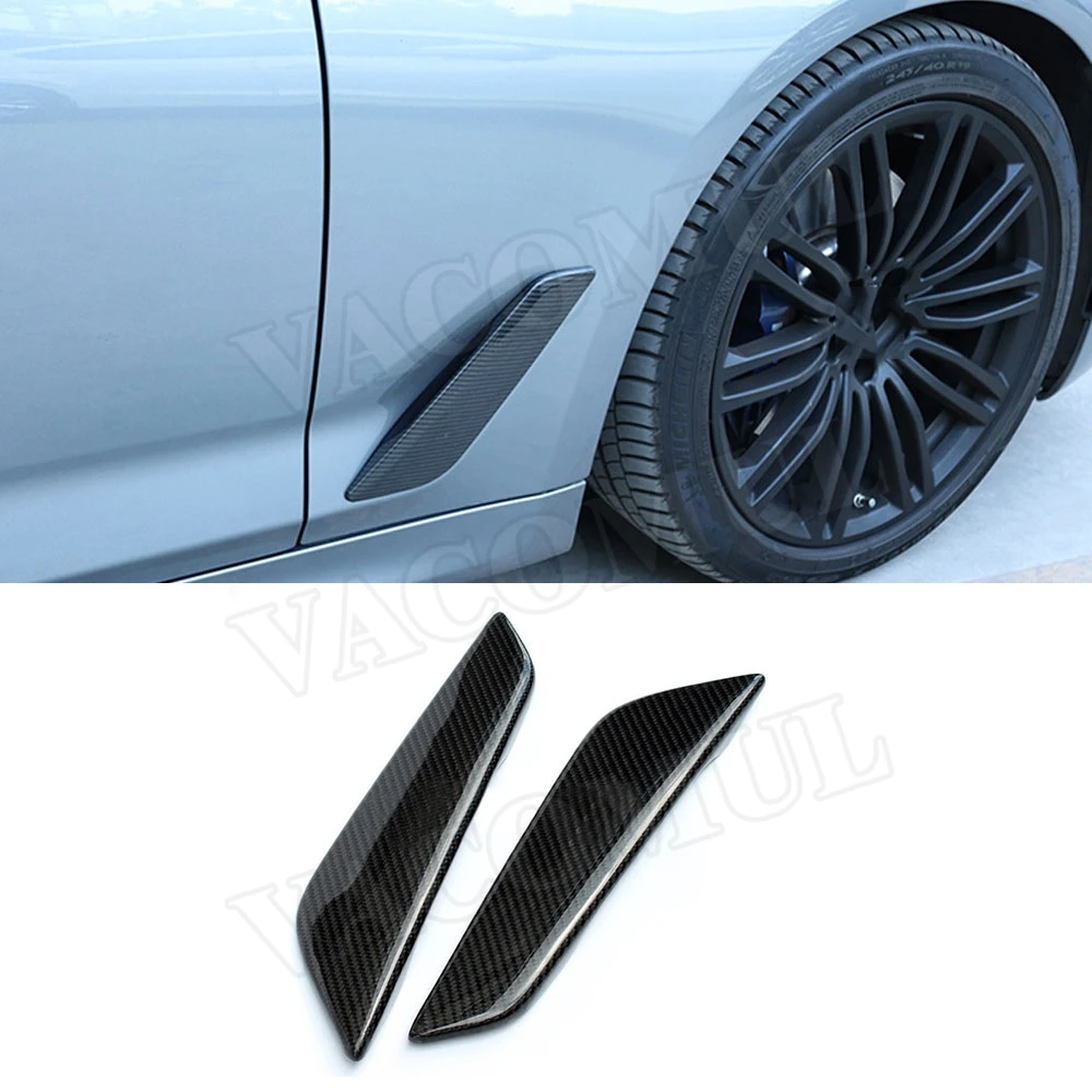 

VACOMUL 2PCS Car Front Fender Side Wing Air Flow Intake Cover Trims Carbon Fiber Hood Sticker For BMW 5 Series G30 G31 2017-2019