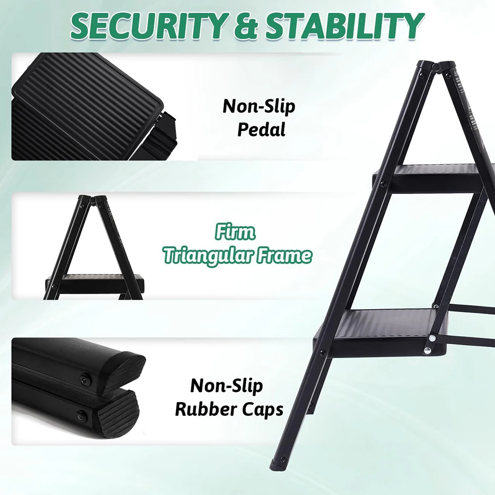 Ladder Folding Step Stool, Heavy Duty 330 Lbs Load Stepladder, Small Kitchen/Closet Ladder for Adults/Kids, Step Ladder