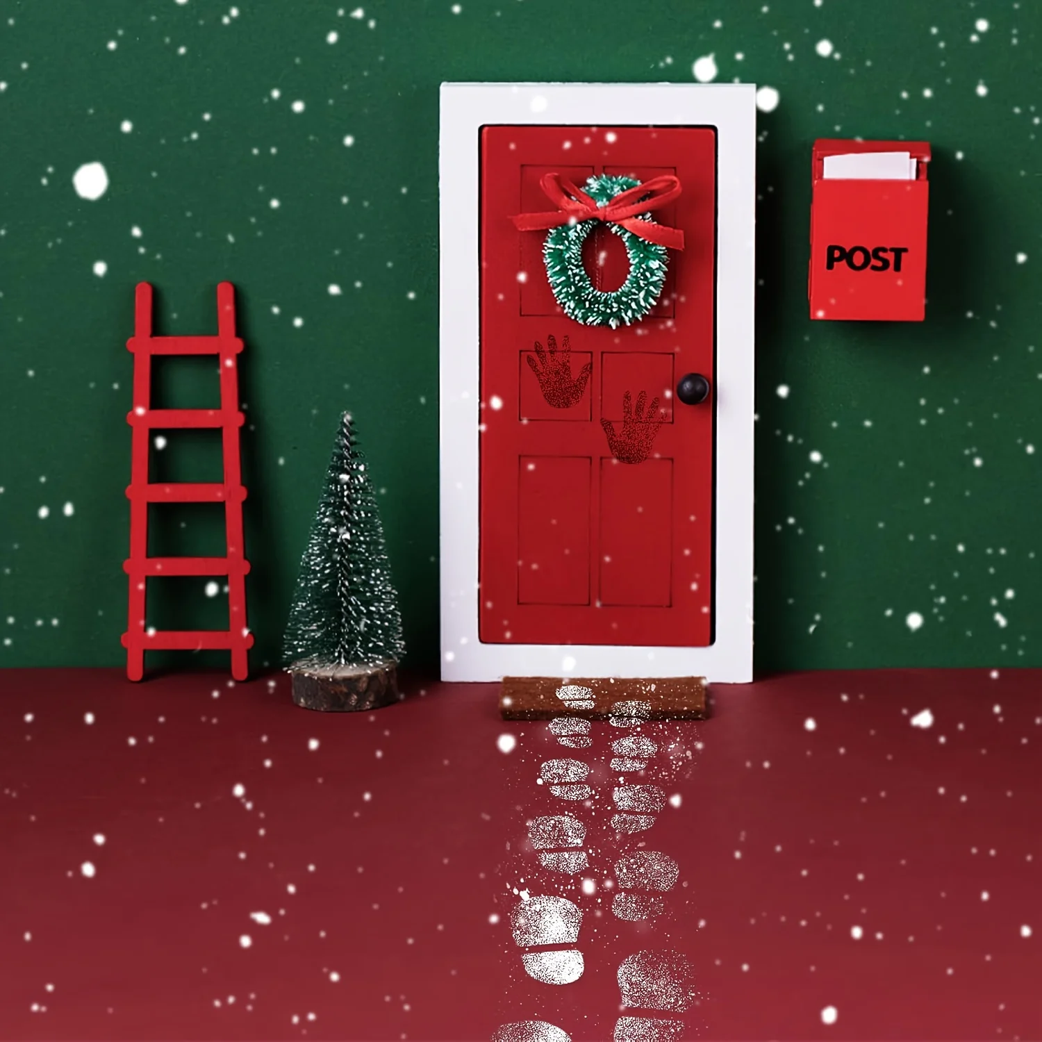 عيد الميلاد وهمية ندفة الثلج خشبية جنوم الجنية قزم البصمة قالب قابلة لإعادة الاستخدام اللوحة قزم الإستنسل سانتا ديكور حفلات العرض