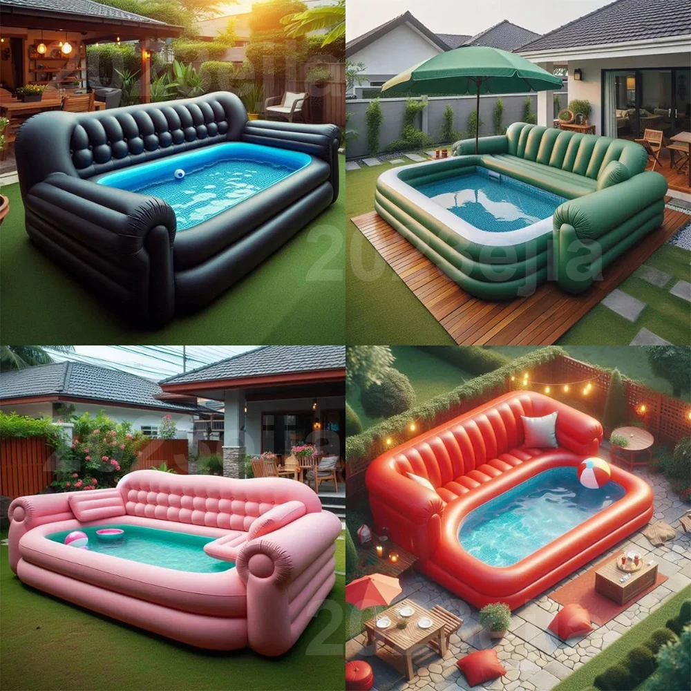 Inflatable Combination Sofa Pool Swimming Pool Sofa Shape Outdoor Leisure Inflatable Pool