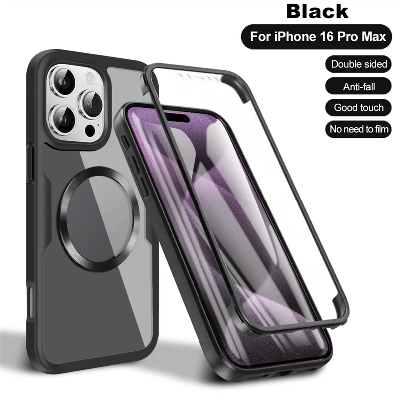 

360°Full Shockproof Magsafe Case for iPhone 16 15 14 12 13 11 Pro Max 14 15 16 Plus Magnetic Wireless Charging Transparent Cover