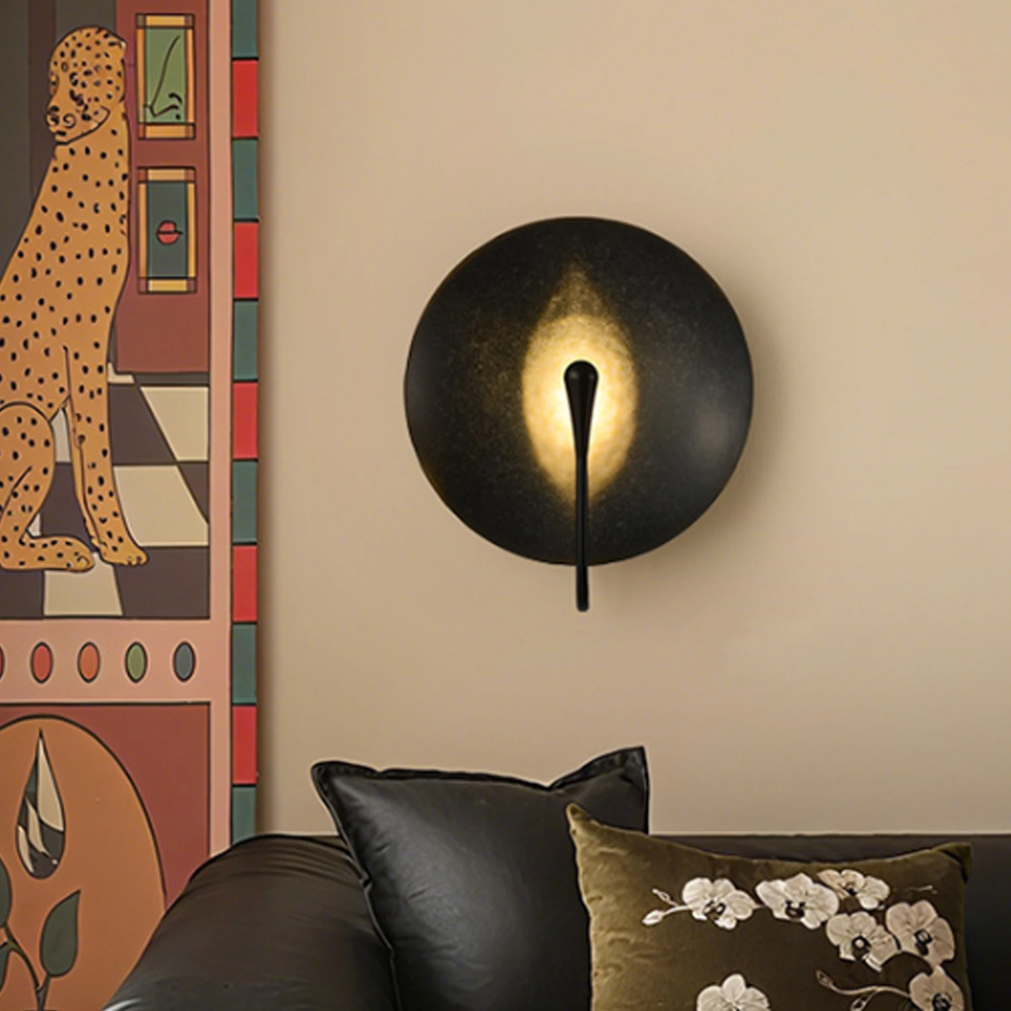 Vintage Round Wall Lamp Industrial Black LED Wall Light Bedroom  Bedside Living Room Corridor Stairs Indoor Decor Wall Sconces