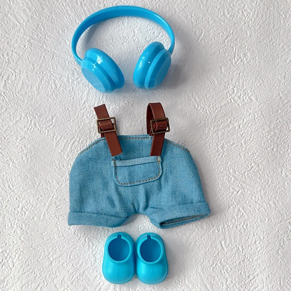 الملابس لدمى Labubu 15 سنتيمتر 17 سنتيمتر 1st إلى 3rd الجيل ملابس العمل وزرة وسماعات مجموعة الملابس والاكسسوارات