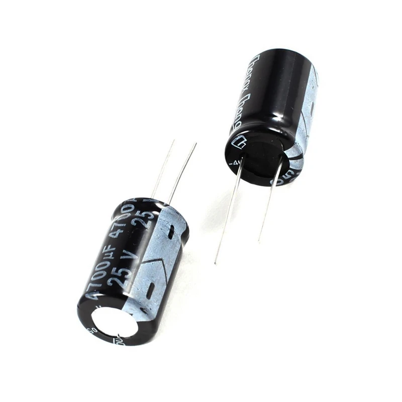 4 Pcs 4700UF 25V 105C Radial Electrolytic Capacitors Black 26X16mm