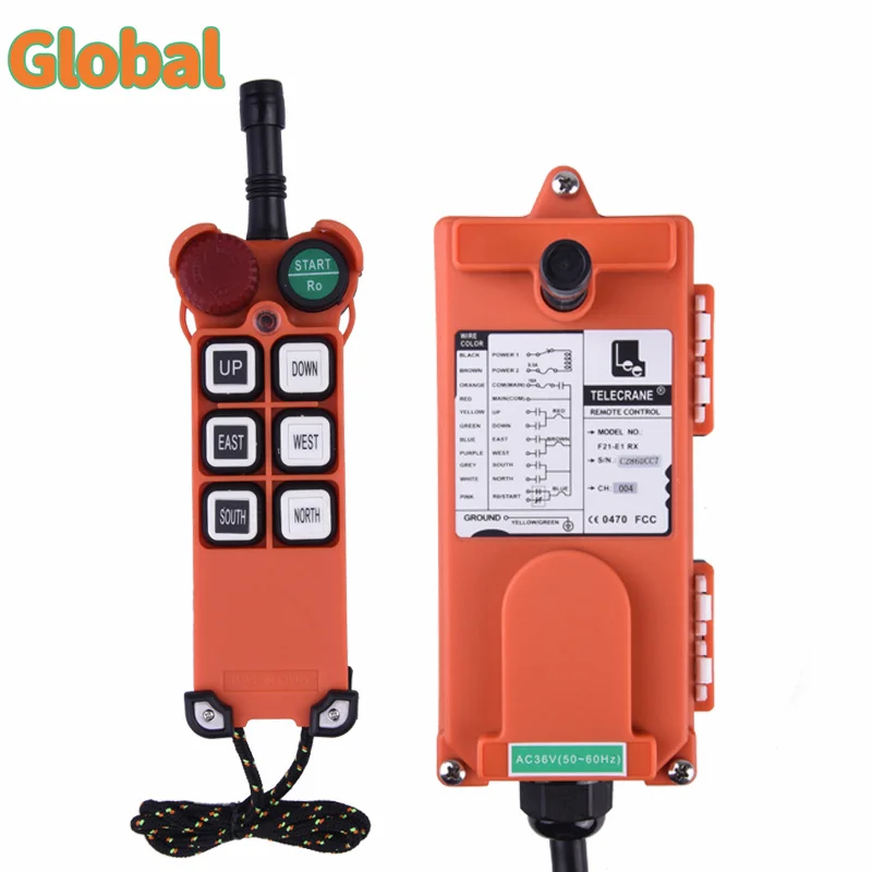 

F21-E1 6 buttons 315MHZ Industrial Wireless Radio Crane Remote Control switches Hoist overhead bridge Crane Lift Control