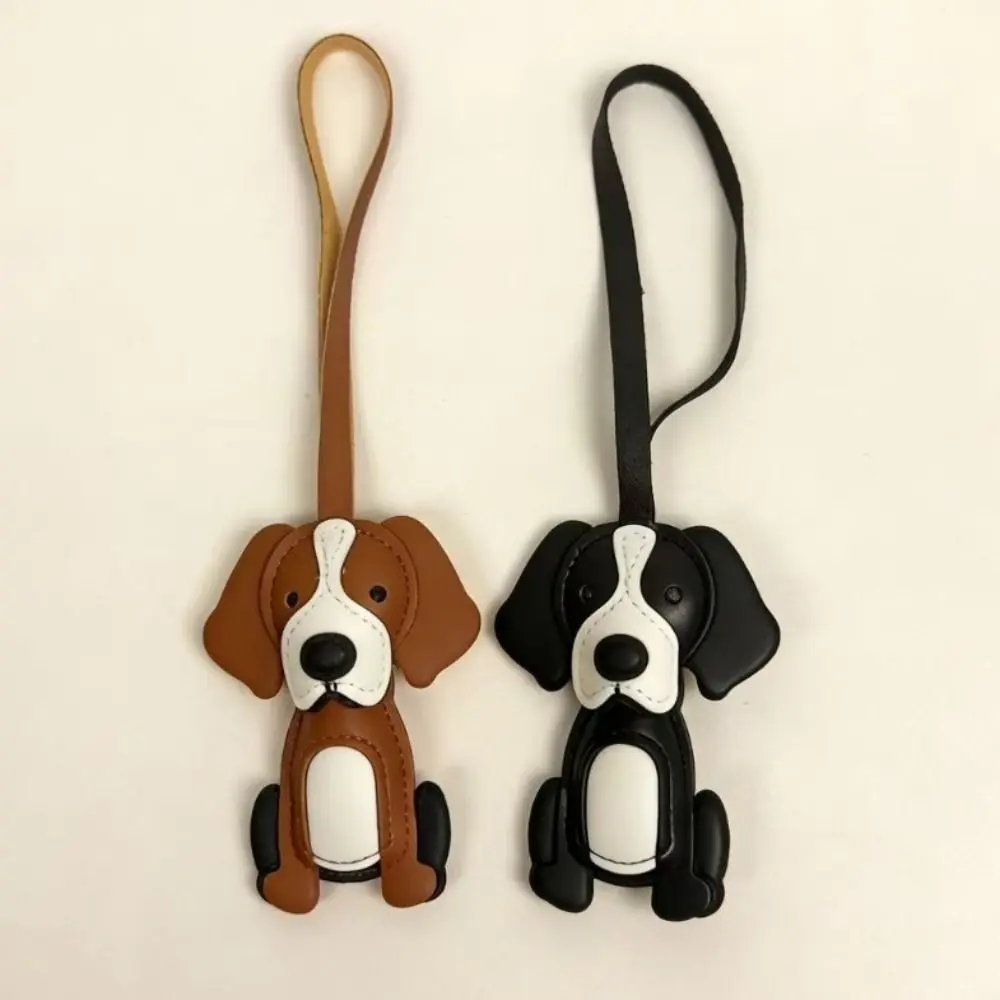 Portable Border Collie Charm Faux Leather Adjustable Strap Puppy Keychain Charm Lightweight Dog Bag Pendant
