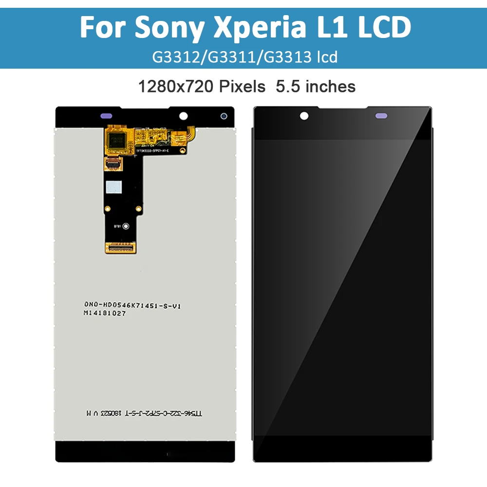 5.5\'\' Original LCD  For SONY Xperia L1 G3312 G3311 G3313 LCD Display Touch Screen Digitizer For Sony L1 LCD display With Frame