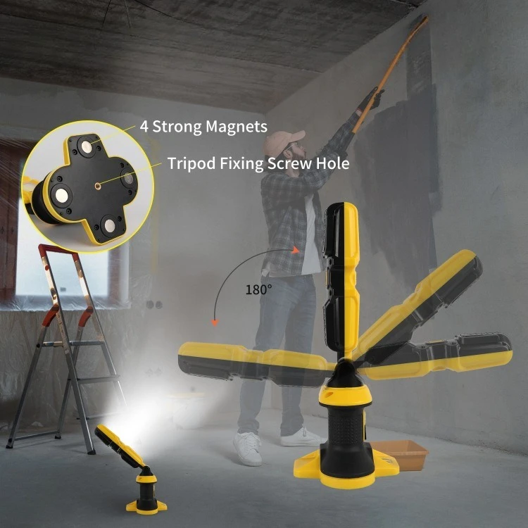 Immagine 3: Lampada da lavoro per manutenzione, lampada da lavoro a ricarica magnetica, luce di riparazione automatica ruotabile