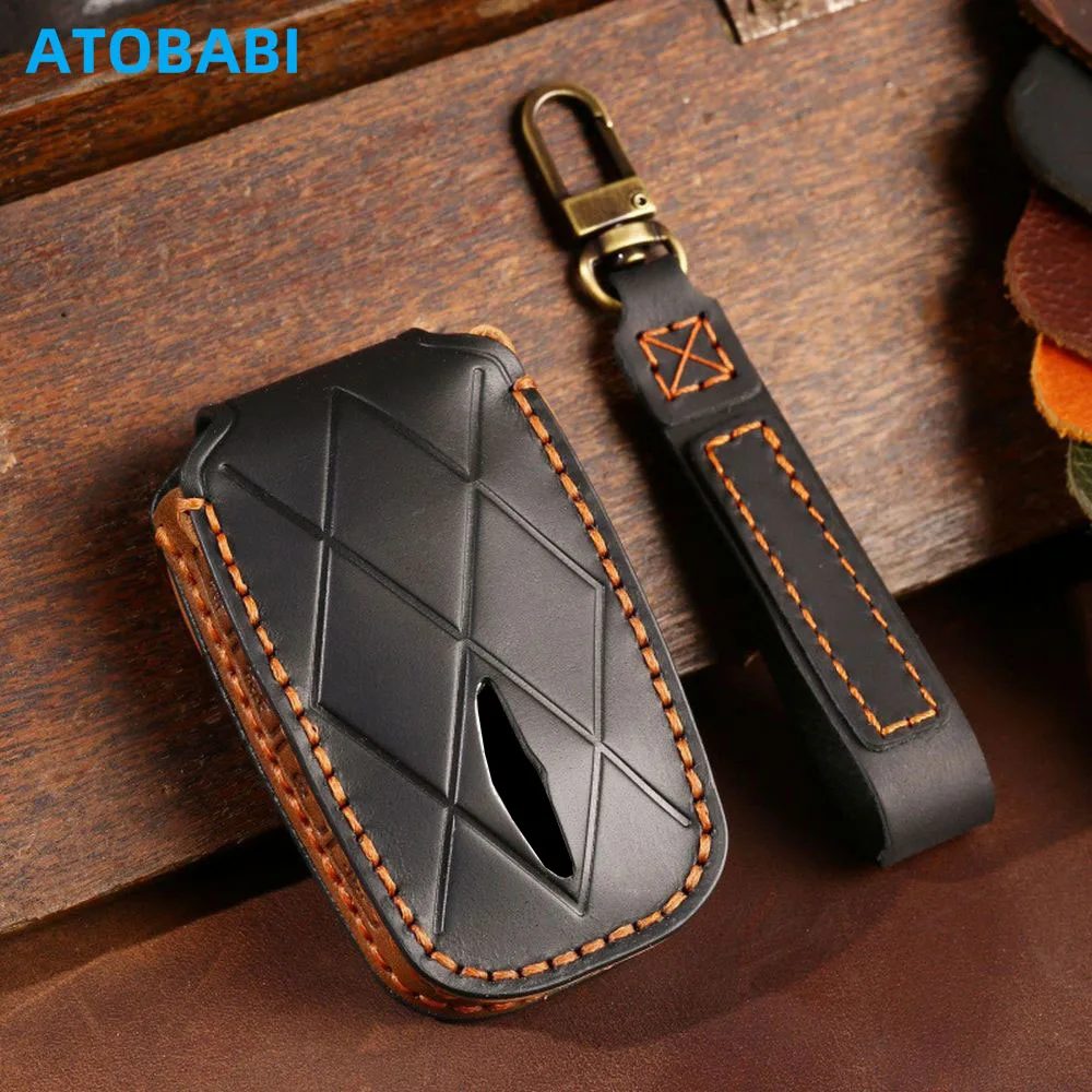 

Real Leather Car Key Cover Smart Remote Fobs Case Auto Accessory For Hyundai Genesis G80 2023 2024 2025 G70 G90 G90RS4 GV60 GV80