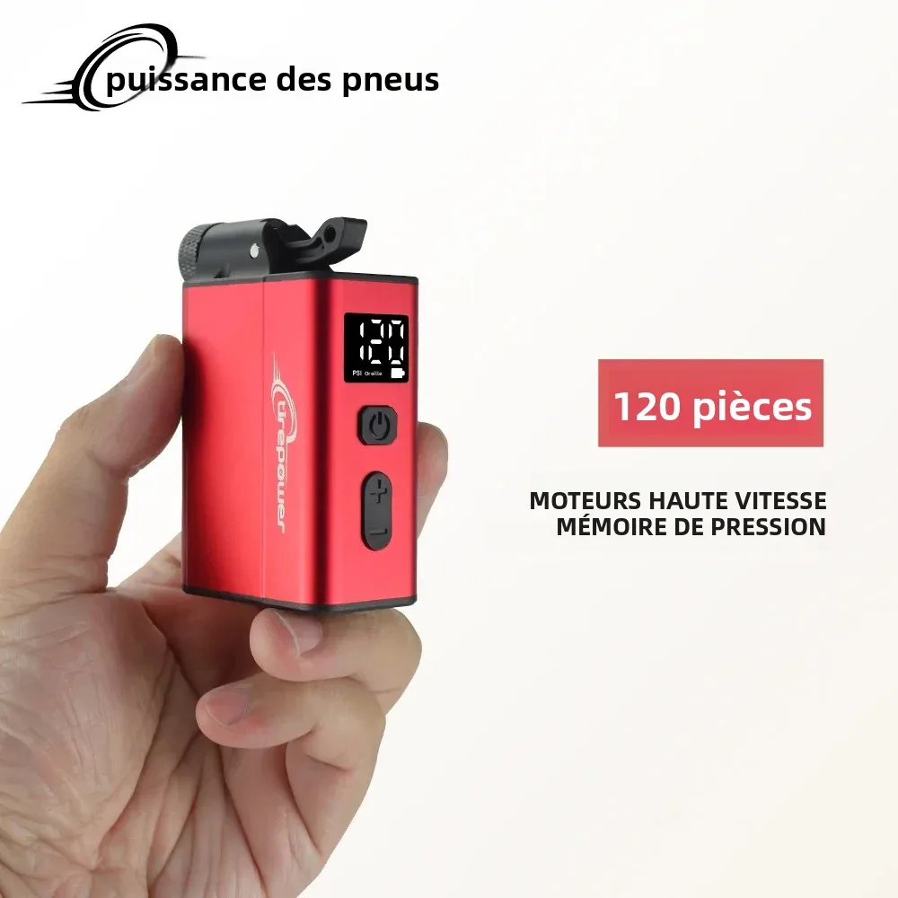 Pompe à air pour vélo électrique, gonflage rapide avec jauge 120psi, gonfleur de pneus, pompe en alliage d'aluminium avec Valve Presta, Schrader et Clik