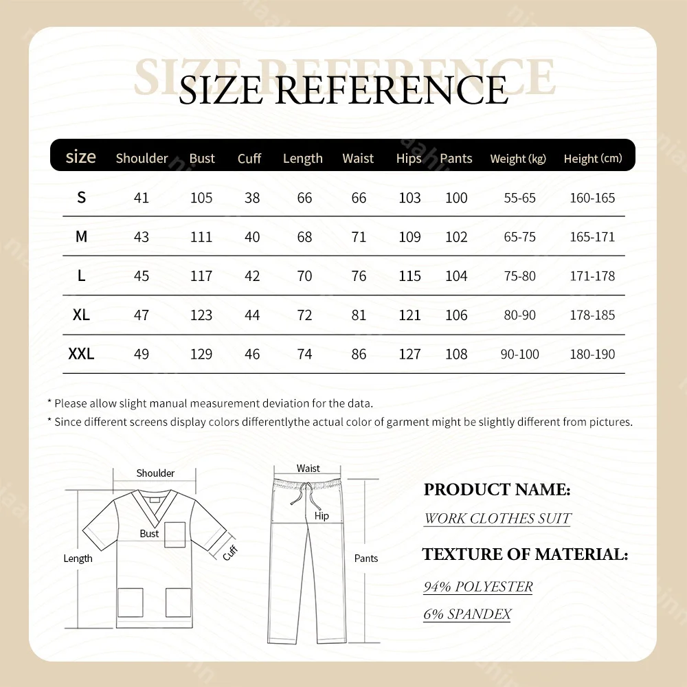 Ensemble de gommage pour femmes, vêtements de travail pour soins infirmiers médicaux, clinique dentaire, médecin, hauts + pantalons, uniforme de travail pour Spa, uniformes chirurgicaux Niaahinn