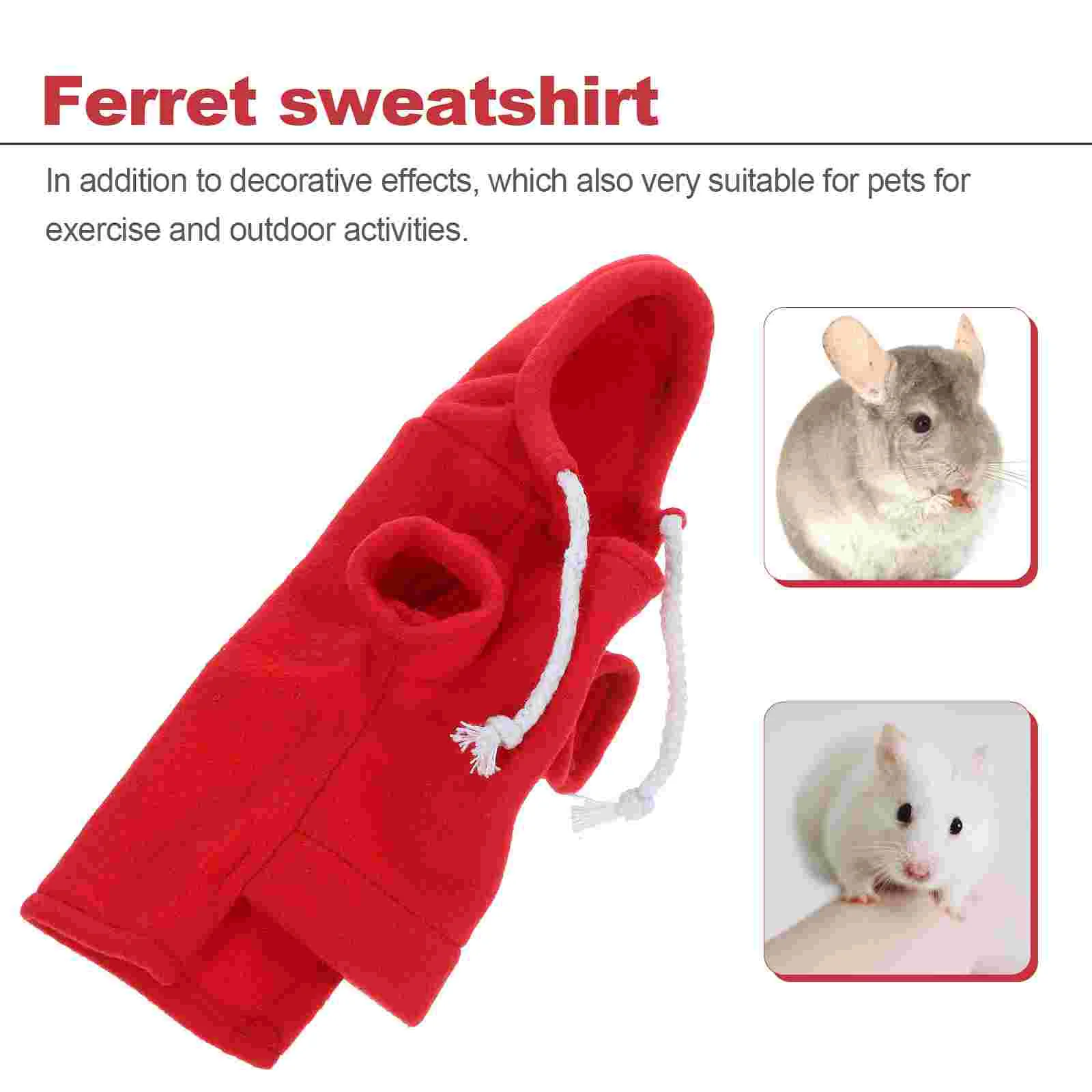 Sweatshirt Ferret Outerwear Pet Hamster Guinea Pig Red Size Rat Polar Fleece Scooper Hoodie