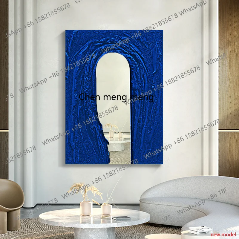 H178Three-dimensional hand-painted texture mural living room decorative painting creative mirror abstract entrance hanging paint