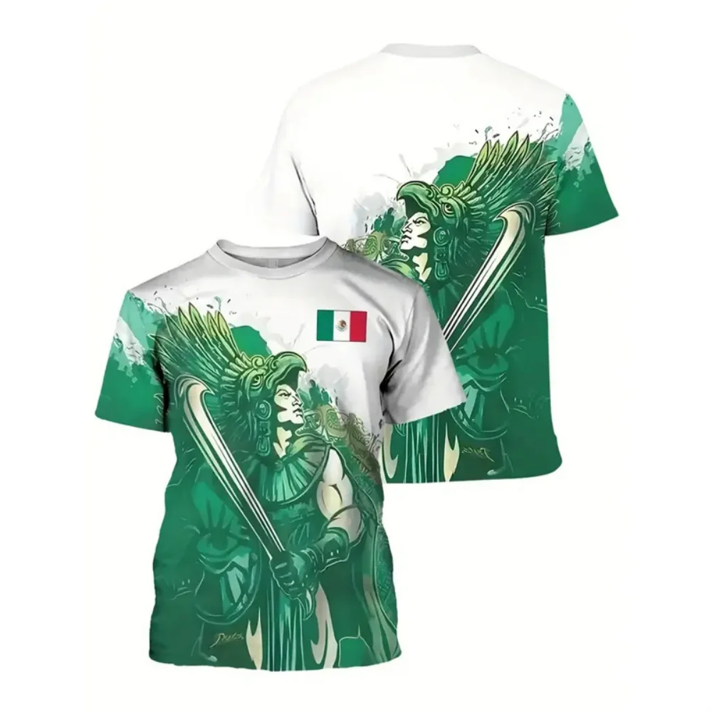 

Mexico Flag Eagle T Shirt For Men Fashion 3d Printed T-shirt Boxing Football Oversized Tees Sports Tops Round Neck Short Sleeves