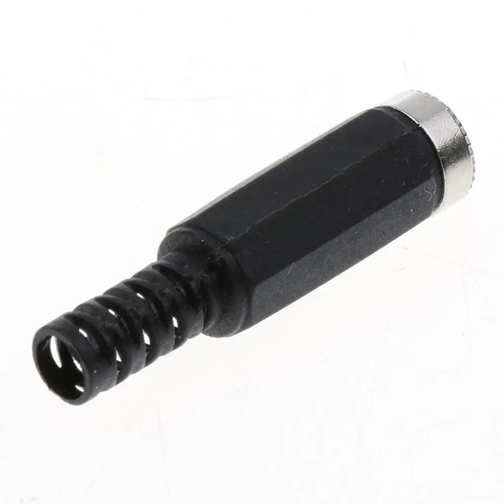 Panel Mount DC Power Socket Female 5.5x2.5mm Plastic Welding Connector for DIY and Repair Use