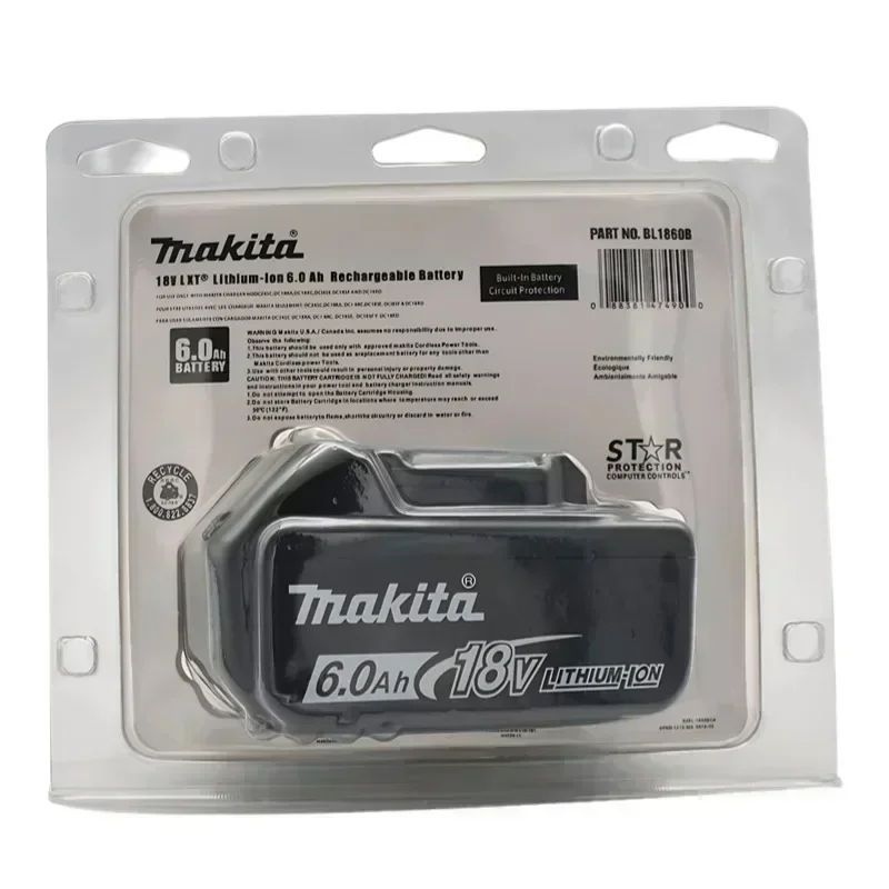 Makita 18V original battery, suitable for battery replacement of Makita 18V electric tool DTW1001 BL1860B BL1850B BL1830B