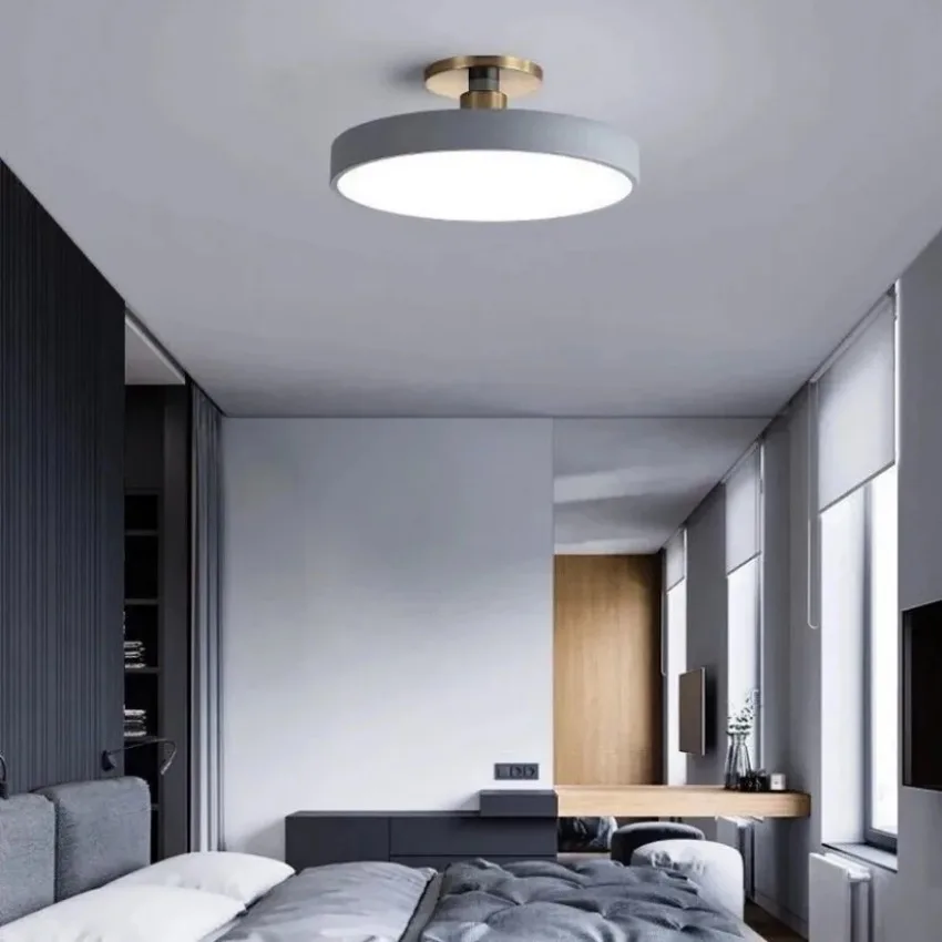 LED Modern Ceiling Light Creative Macaron Circular Light Fixture Living Room Bedroom Balcony Study Room Indoor Home Lighting