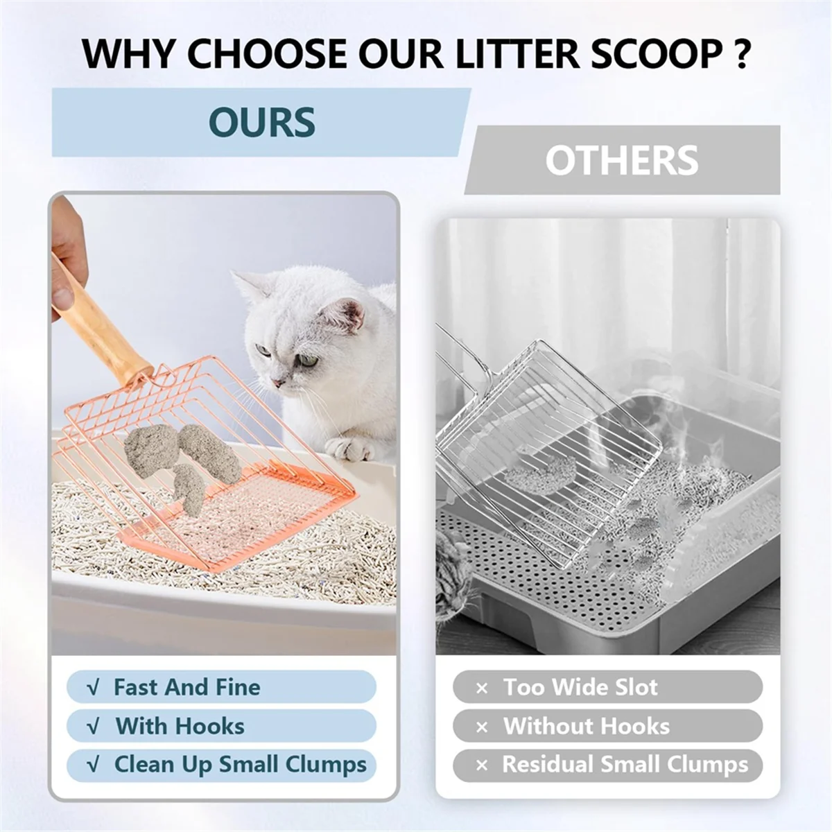 

Совок для кошачьего туалета из нержавеющей стали 2025 + нелегко ржавеет и моющийся Совок для кошачьего туалета Совок для чистки кошачьего туалета