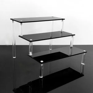 Transparente Ausstellungsunterstützung Acryl Risers Regal Figuren Rack Speicher Kosmetischer Parfüm Organizer Rack Nagellack Display Halter 10 Hauptverkaufstreppe Parfüm - №7