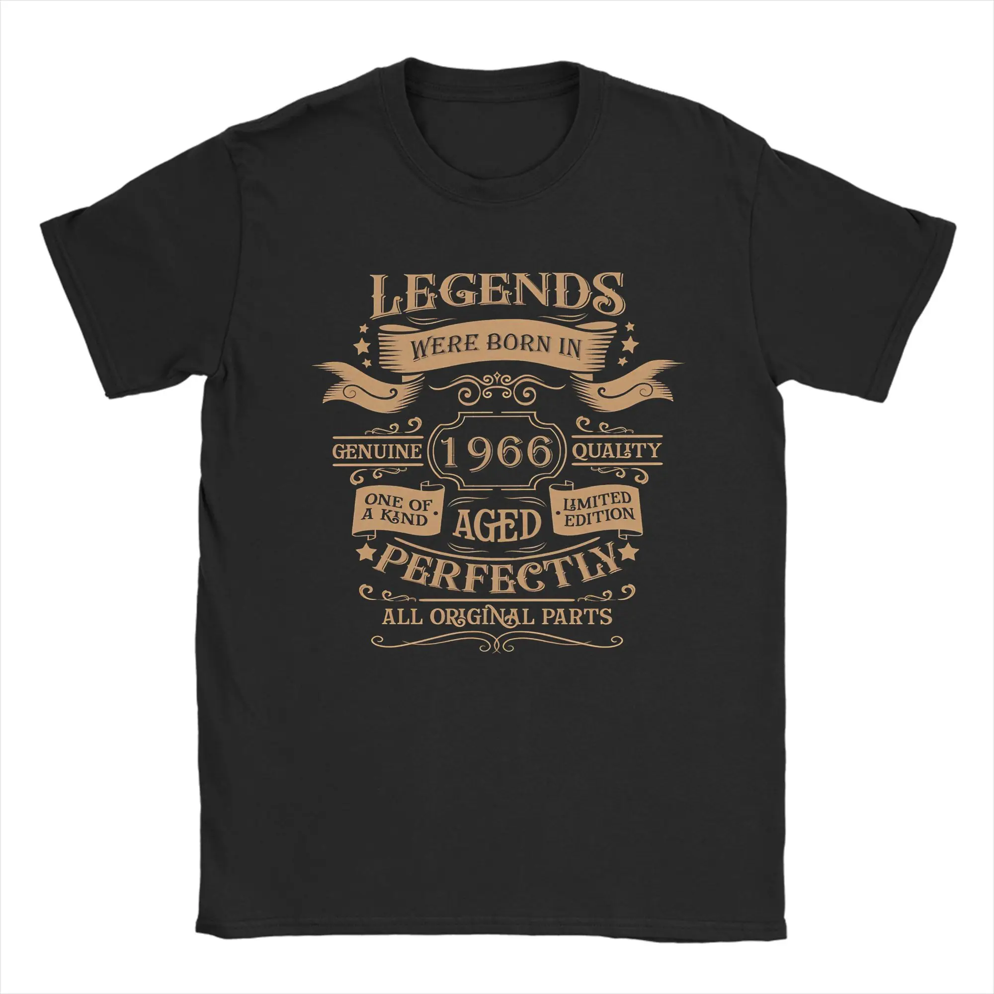 Herren Damen, geboren im Jahr 1966, Vintage-Alter, 60 Jahre alt, lustiges 60. Geburtstags-Shirt, 100 % Baumwolle, bedrucktes T-Shirt, Kleidung, Outfits