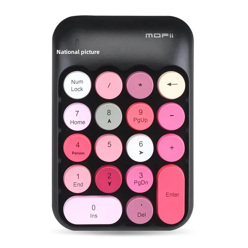 Vintage Colorful Wireless Keyboard 2.4G Digital Finance Mini Keyboard Numeric Keypad With Hat For Financial Use