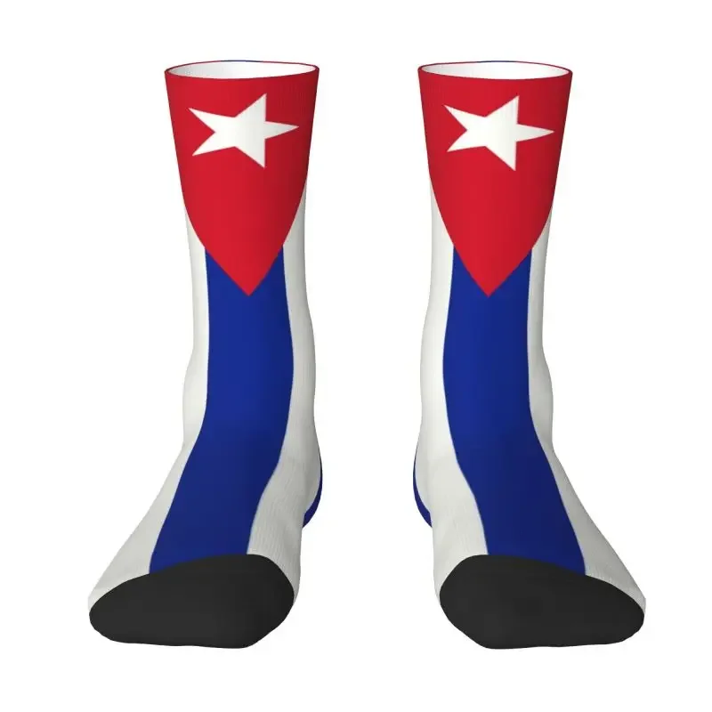 Flag Of Cuba Mens Crazy Crew Socks Unisex Fashion Breathable 3D Print Cuban Patriotic Happy Funny Dress Socks