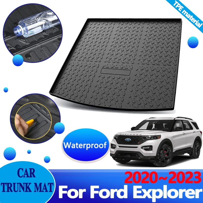 Car Trunk for Ford Explorer U625 Accessories 2020~2023 TPE Material Trunk Floor Mats Cover Anti-dirty Carpet Liner Storage Pad