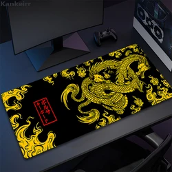Japanese Dragon Large Gaming Mousepad XXL Keyboard Gamer Mouse Pad on The Table Speed Desk Mat Anime 700X300 Yellow Mouse Mats
